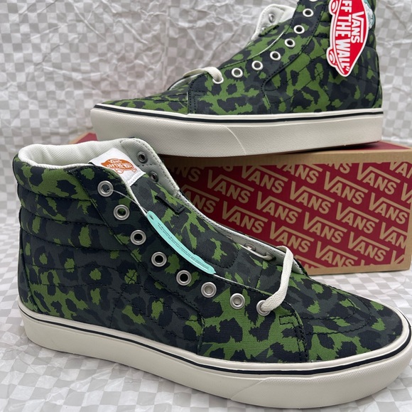 Vans Men’s Comfycush Sk8-Hi Leopard Cactus Scarab Sneakers VN0A3WMB9L9 - Picture 13 of 16